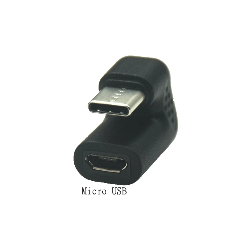 Adaptador convertidor de USB-C USB 3,1 tipo C macho a Micro USB hembra en forma de U de ángulo recto de 180 grados para teléfono inteligente Xiaomi Huawei - imagen 2
