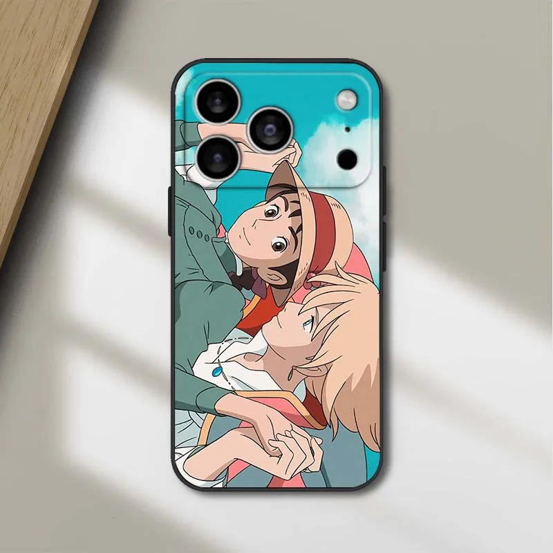 Funda de Anime Castillo de corte para Apple iPhone 17 Air 16e 16 15 14 13 XS X Mini Plus Pro Max funda de teléfono negra - imagen 3