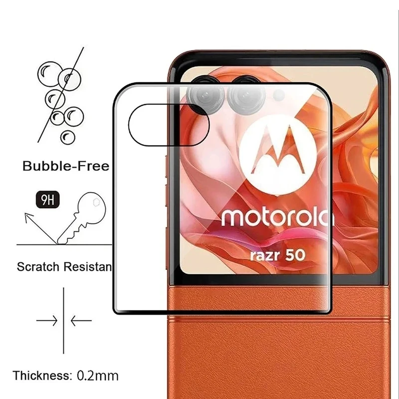 2 uds vidrio templado curvo 3D para Moto Razr 50 60 Ultra 50Ultra 9H Protector de pantalla de película protectora de cubierta completa para Razr Plus - imagen 4