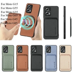 Moto G15 Power Funda Magnética con Tarjetero y Cargador Inalámbrico