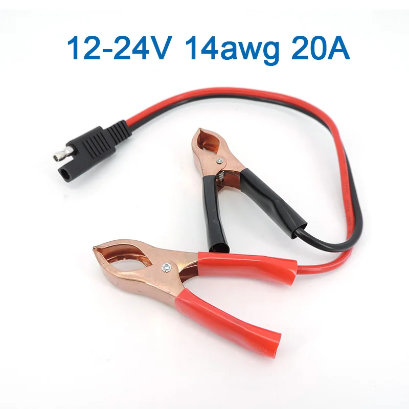14AWG 36CM 2Pin SAE enchufe de desconexión rápida a batería pinzas de cocodrilo abrazaderas de Cable conectores Cable M20 - imagen 2
