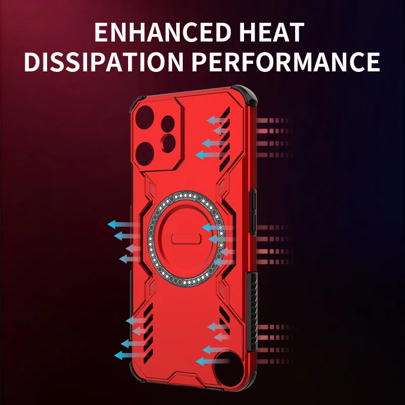 Para nada CMF Phone 2 Pro funda magnética ELVEV Anti-caída TPU duro PC disipación de calor cubierta de teléfono de succión