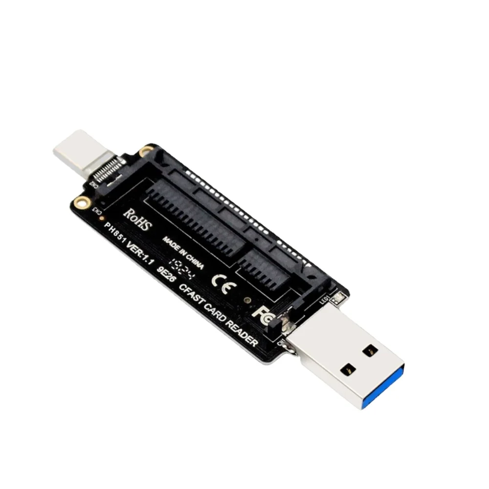 Lector de tarjetas Cfast de alta velocidad CFE con interfaz dual USB3.1 tipo A y tipo C para una transferencia rápida de datos para pc y teléfono - imagen 2