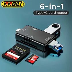 NNBILI Lector de Tarjetas USB-C OTG 6 en 1 SD y TF