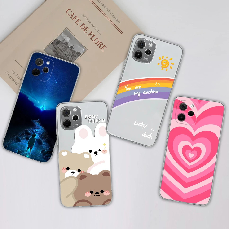 Fundas para Huawei Nova Y61, cubierta de teléfono de TPU de silicona suave transparente con flores bonitas, carcasa Coque para Huawei Nova Y 61 NovaY61 - imagen 5