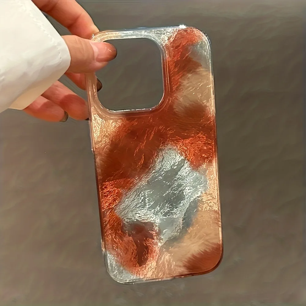 Funda de teléfono con patrón glacial láser de Color degradado azul marrón de lujo para iPhone 17 16 15 14 13 12 11 Pro Max XS XR X 7 8 Plus - imagen 5