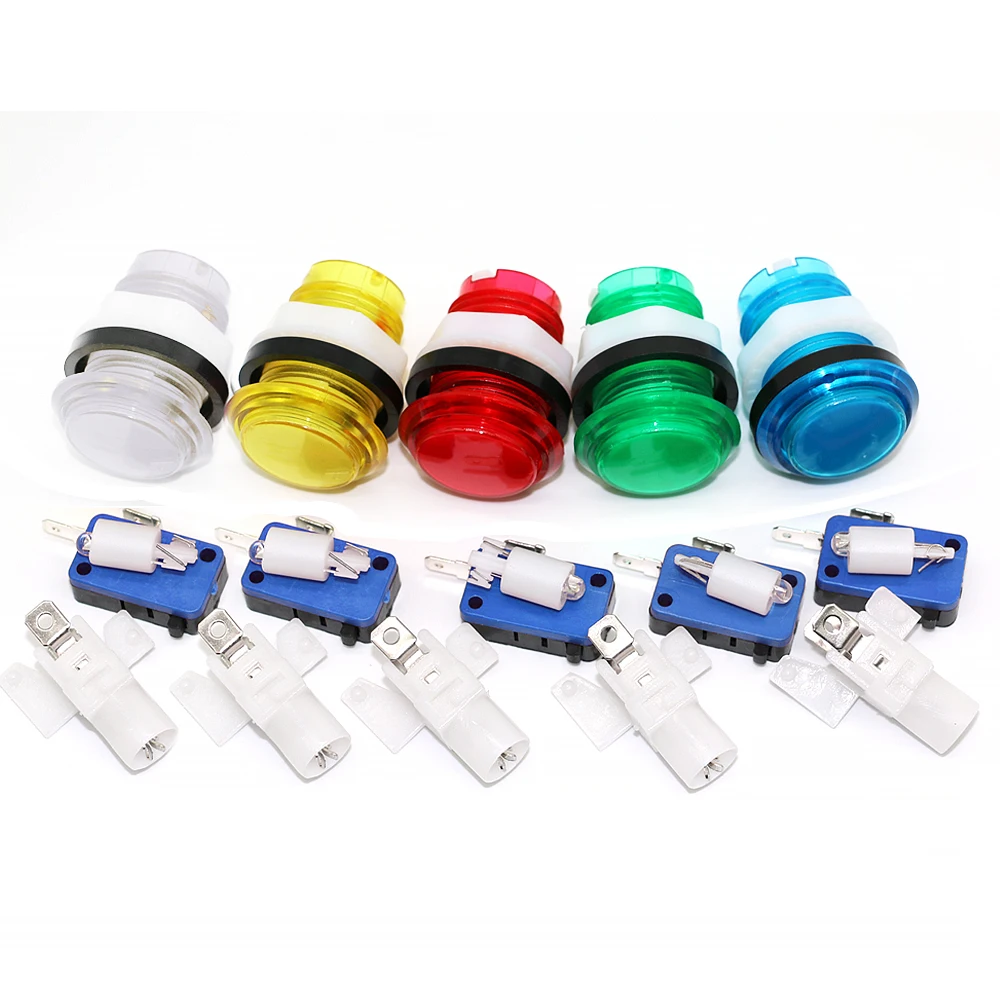 Reproductor de juegos DIY SANWA Arcade Kit para PC Raspberry Pi con pulsador LED Joystick de estilo americano Cable codificador USB Mame Pandora - imagen 4