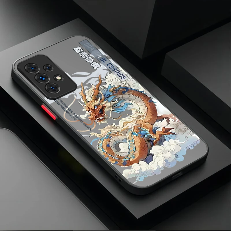 Funda de PC de dragón chino a la moda para Samsung Galaxy A34 A54 A05 A05S A24 A14 A53 A33 A23 A13 A52 A52S A32 A22 A12 A71 A51 A31 A50 - imagen 5
