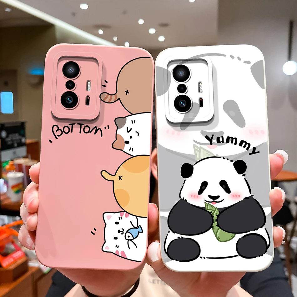 Funda de teléfono para Xiaomi 11T Pro, Fundas de gato bonitas, Funda de silicona líquida suave para Mi 11 T Pro, Funda trasera anticaída de protección completa - imagen 5