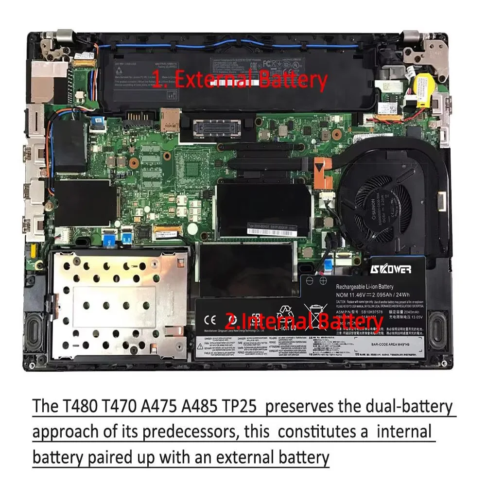 SKOWER Batería Interna para Lenovo ThinkPad T470/T480 - imagen 5