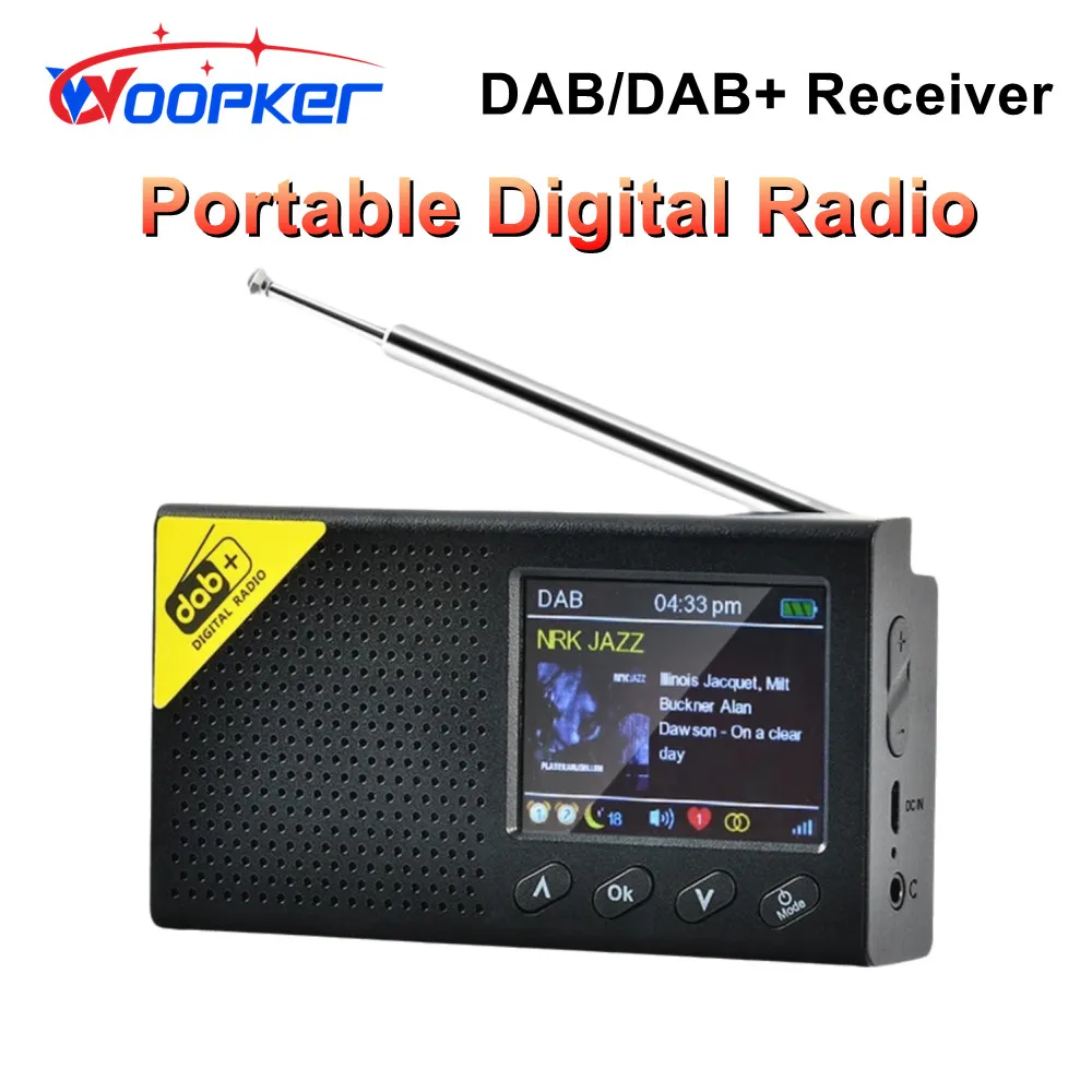 Radio Digital portátil DAB, reproductor de Audio FM, receptor, compatible con Bluetooth 5,0, transmisión, recargable, ligero, para el hogar