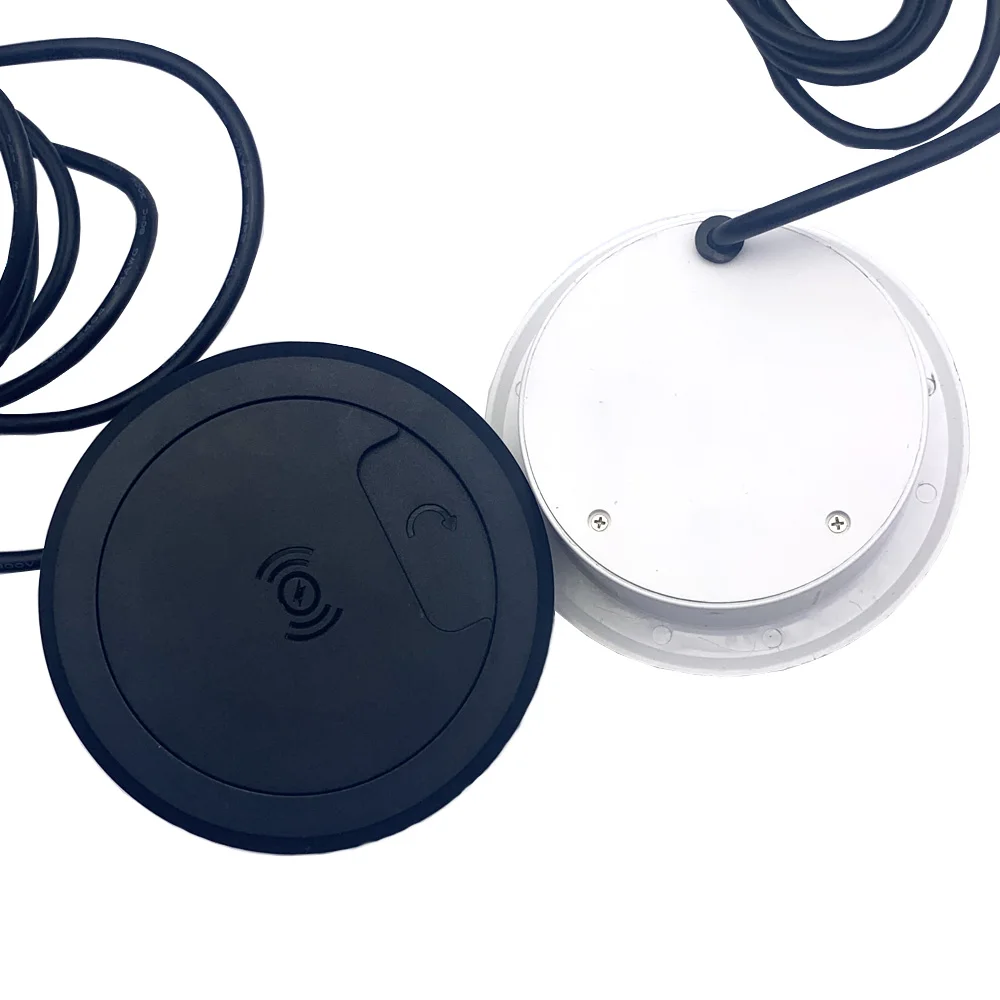 Enchufe integrado de escritorio USB + tipo c + cargador rápido de carga inalámbrica de 5W dispositivo de escritorio incorporado conector rápido adaptador de orificio redondo - imagen 4