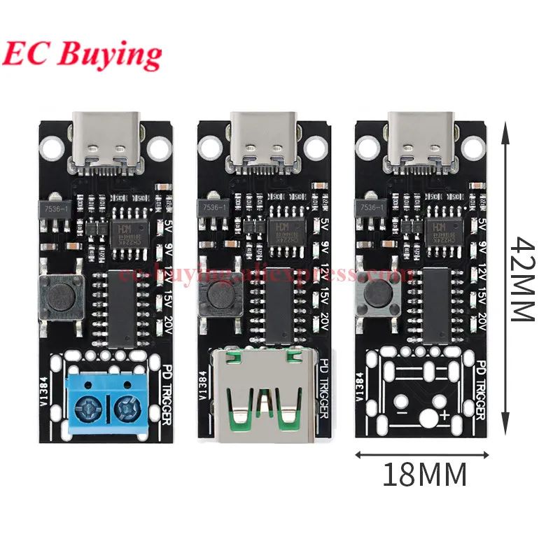 ZY12PDN tipo C USB-C PD2.0 PD3.0 a DC cargador rápido gatillo de carga módulo de placa señuelo de pollido 5V 9V 12V 15V 20V PDC004 - imagen 2