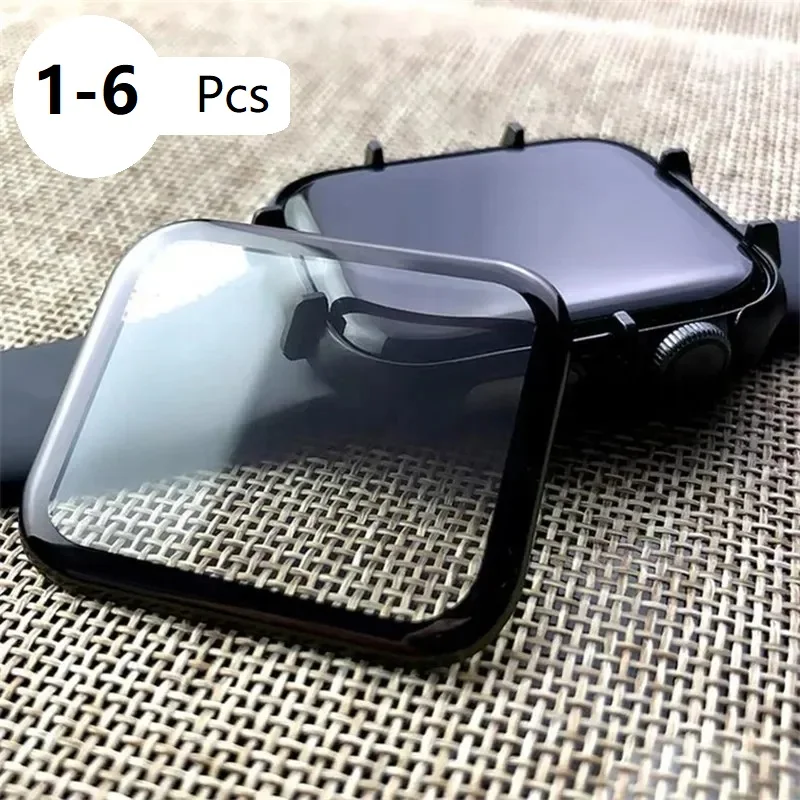 Protector de pantalla suave 3D para Apple Watch 8, película protectora de cubierta completa, Ultra 49mm, 40mm, 44mm, serie 7, 41mm, 45mm, 1-6 piezas
