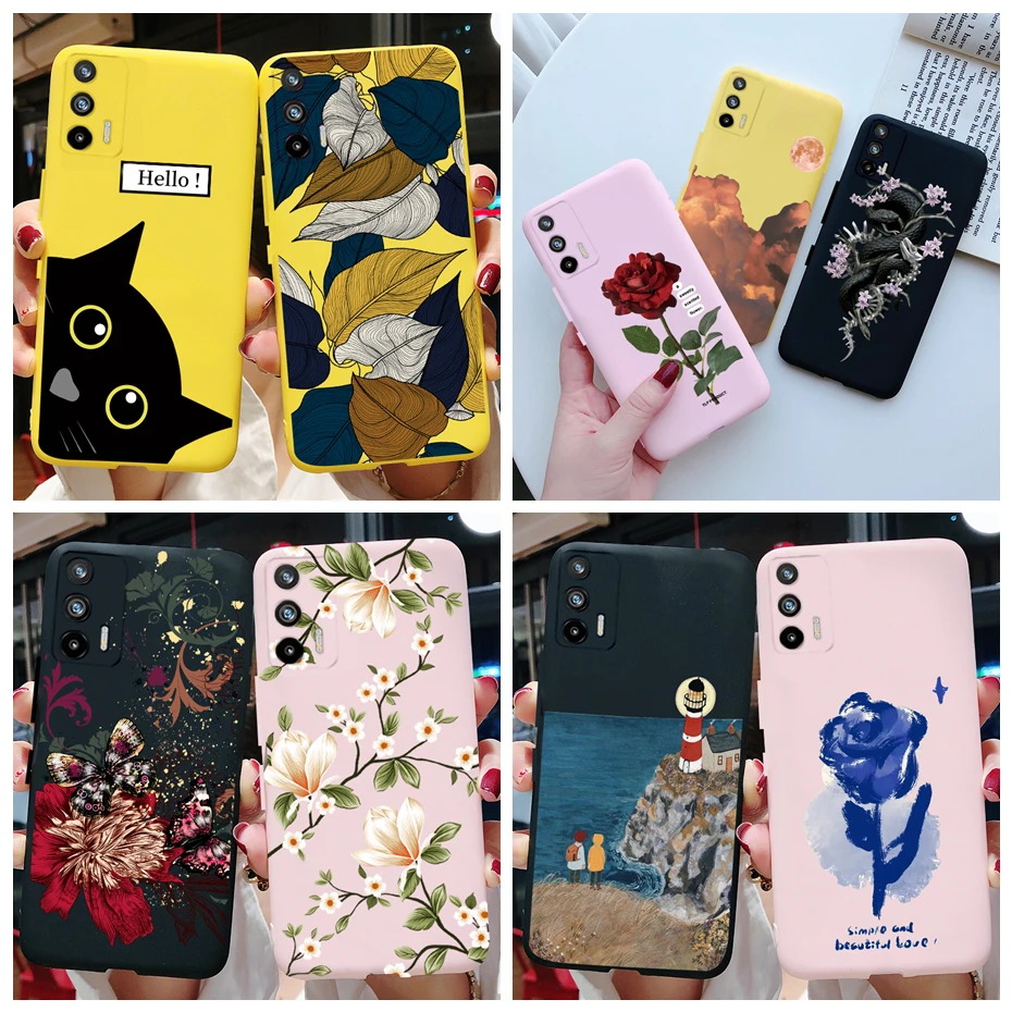 Funda trasera de dibujos animados para teléfono móvil, carcasa blanda con flores para Realme GT Neo 2T RMX2202 5G
