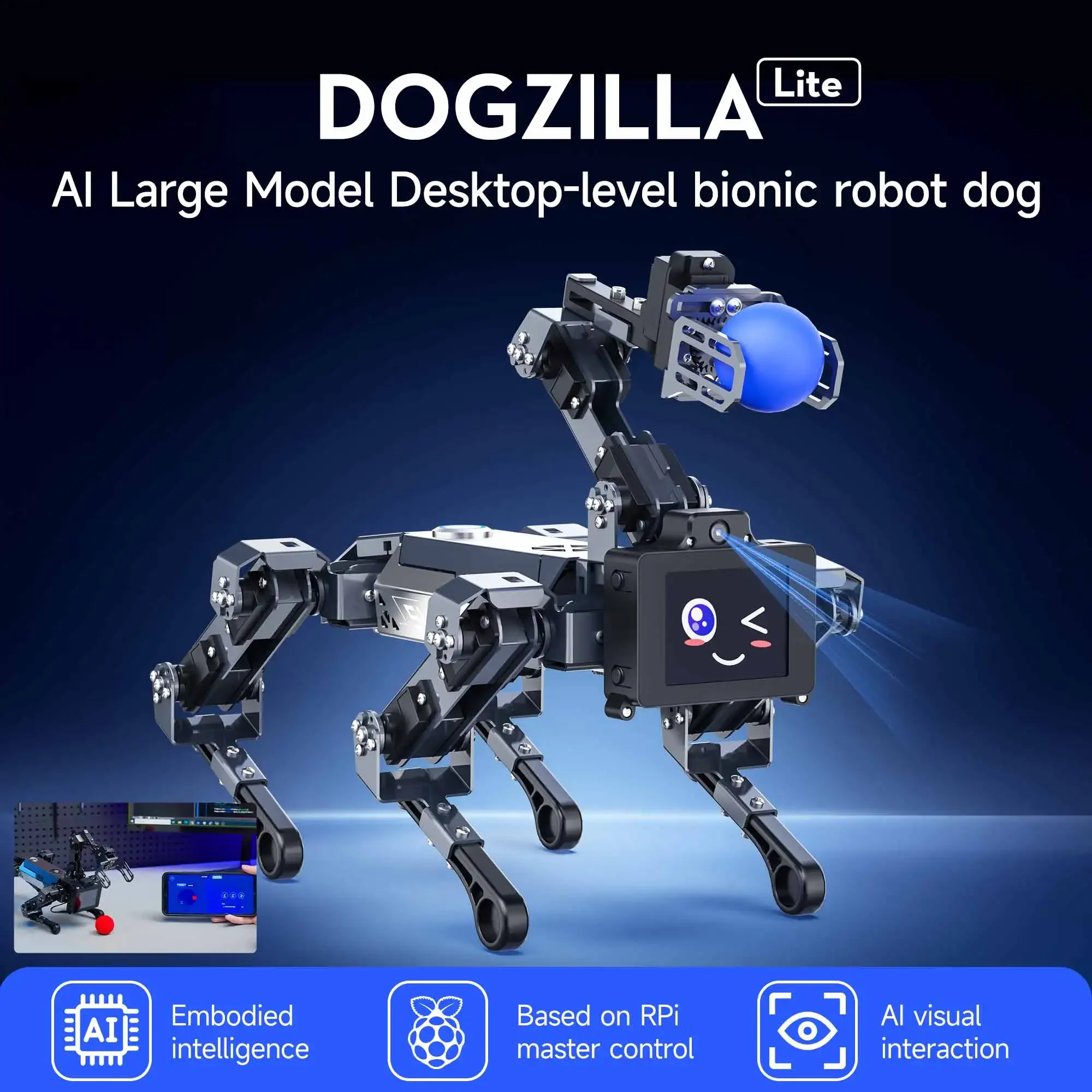 Perro robot cuadrúpedo Yahboom, programación inteligente biónica, modelo grande AI con brazo robótico alimentado, incluye Raspberry Pi CM4 - imagen 2