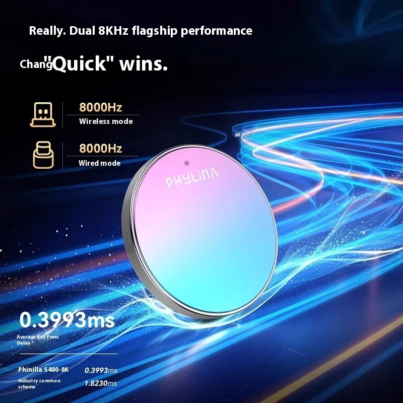 Nuevo ratón PHYLINA S480 Esports inalámbrico 8K PAW3950 PAW3395 ratón ligero para juegos personalizar ordenador accesorios de oficina regalos - imagen 2