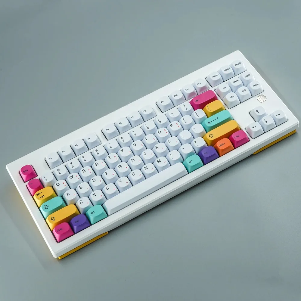 Teclas de perfil MA, teclas PBT para interruptor MX, teclas de teclado mecánico, teclas de sublimación de tinte verde púrpura