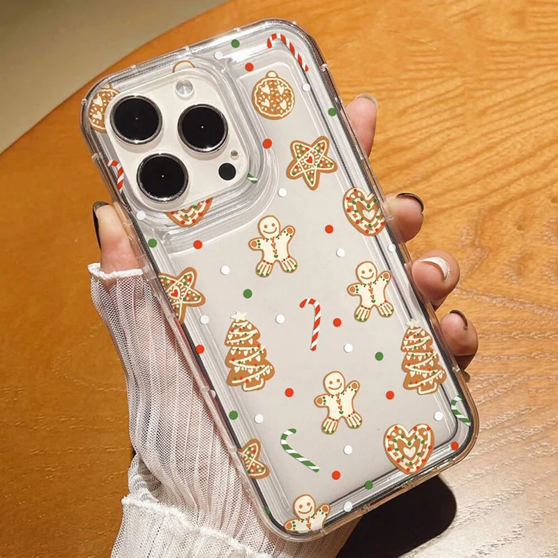 Funda transparente con estampado de pan de jengibre y palitos de caramelo de Navidad para Samsung A55 A35 A54 A56 A15 fundas S25 Ultra S24 S23 S22 FE A16 A36 - imagen 5