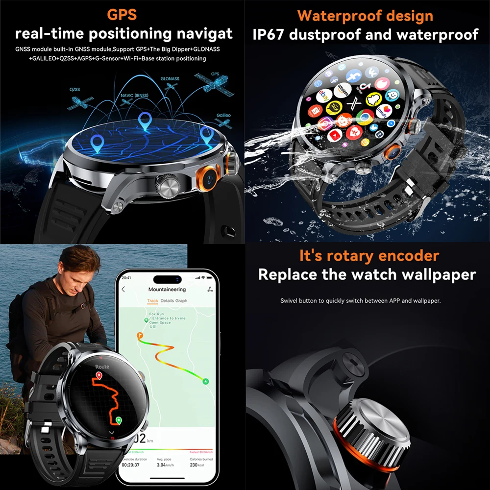 Reloj inteligente Android Netcom completo 5G/4G con cámara con tarjeta SIM videollamada AMOLED GPS WIFI Google Play mapas reloj inteligente para hombres y mujeres - imagen 5