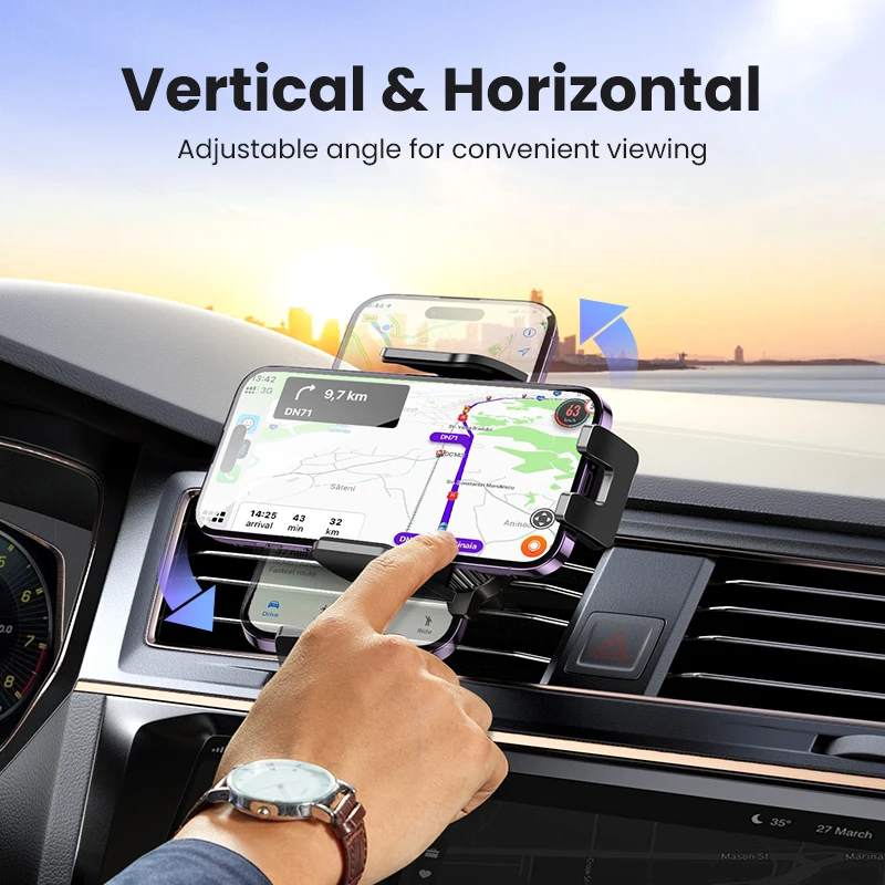 Ugreen-Soporte de teléfono para coche, rejilla de ventilación y salpicadero de gravedad, 3 en 1, para iPhone 14, 13, 12 Pro, Xiaomi, Samsung - imagen 4