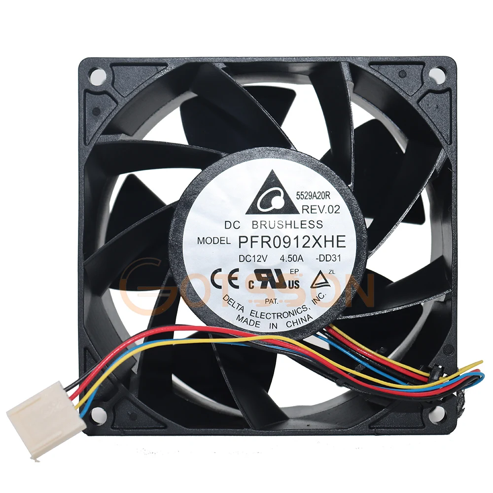 90*90*38mm PFR0912XHE 9CM 90mm 4.5A 12V utilizado para el ventilador de enfriamiento de la máquina de extensiones de servidor para Delta