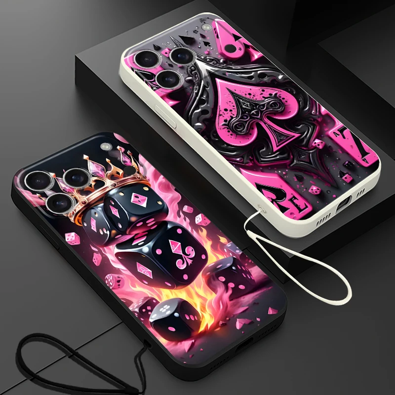 Funda con tarjetas coloridas para iPhone 11 12 13 Pro Max 16e 16 14 15 Plus 17 Air XR 7 8 XS Funda suave