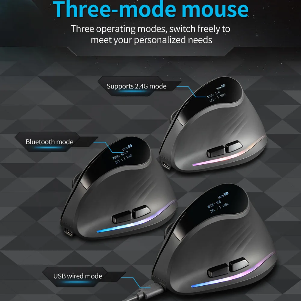 Lefon Ratón Ergonómico Vertical Inalámbrico - Recargable para Juegos - imagen 3