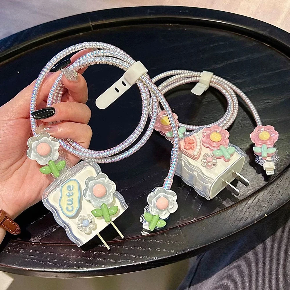 Cubierta protectora para Cable de cargador de IPhone, Protector de cabeza para IPhone 15 14 Pro MAX 18W 20W, Protector de Cable en espiral, UE/EE. UU. - imagen 5