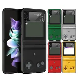 Samsung Galaxy Z Flip 3/4/5 – Funda rígida negra retro Game Boy