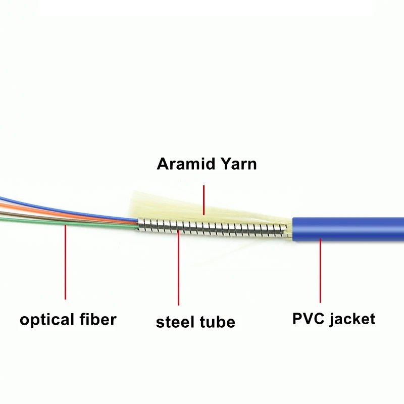 Cable de conexión de fibra 6 núcleos blindado 350M-500M 6C SC LC FC ST APC a prueba de ratiles monomodo 6 fibras cable de puente óptico ELINK ftth 400m - imagen 4