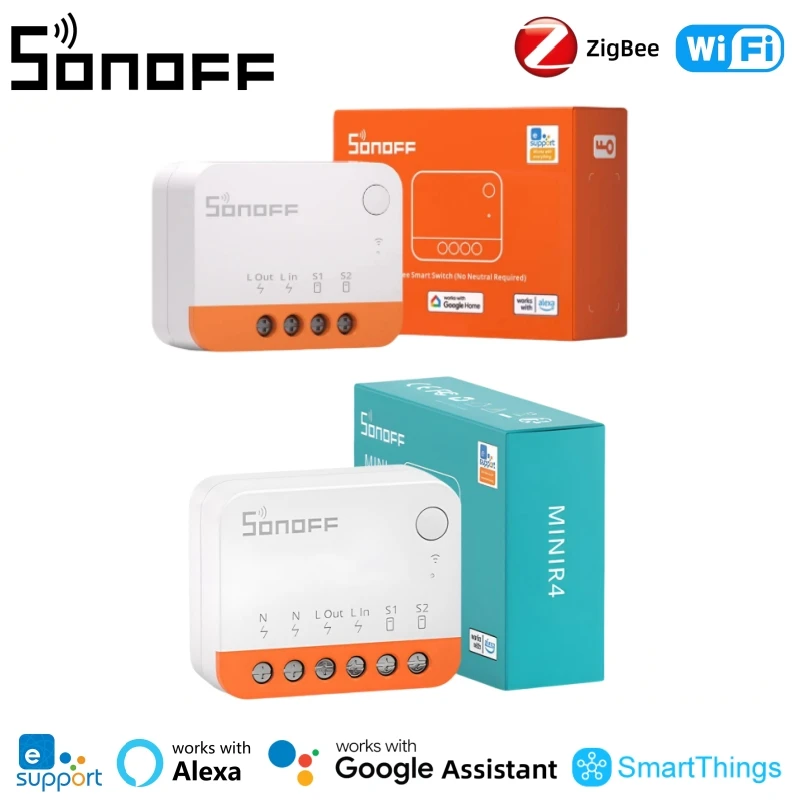 SONOFF Zigbee/WiFi Mini interruptor inteligente ZBMINIL2/MINIR4 Control bidireccional EWelink-Control remoto por voz a través de Alexa Google Home IFTTT - imagen 2