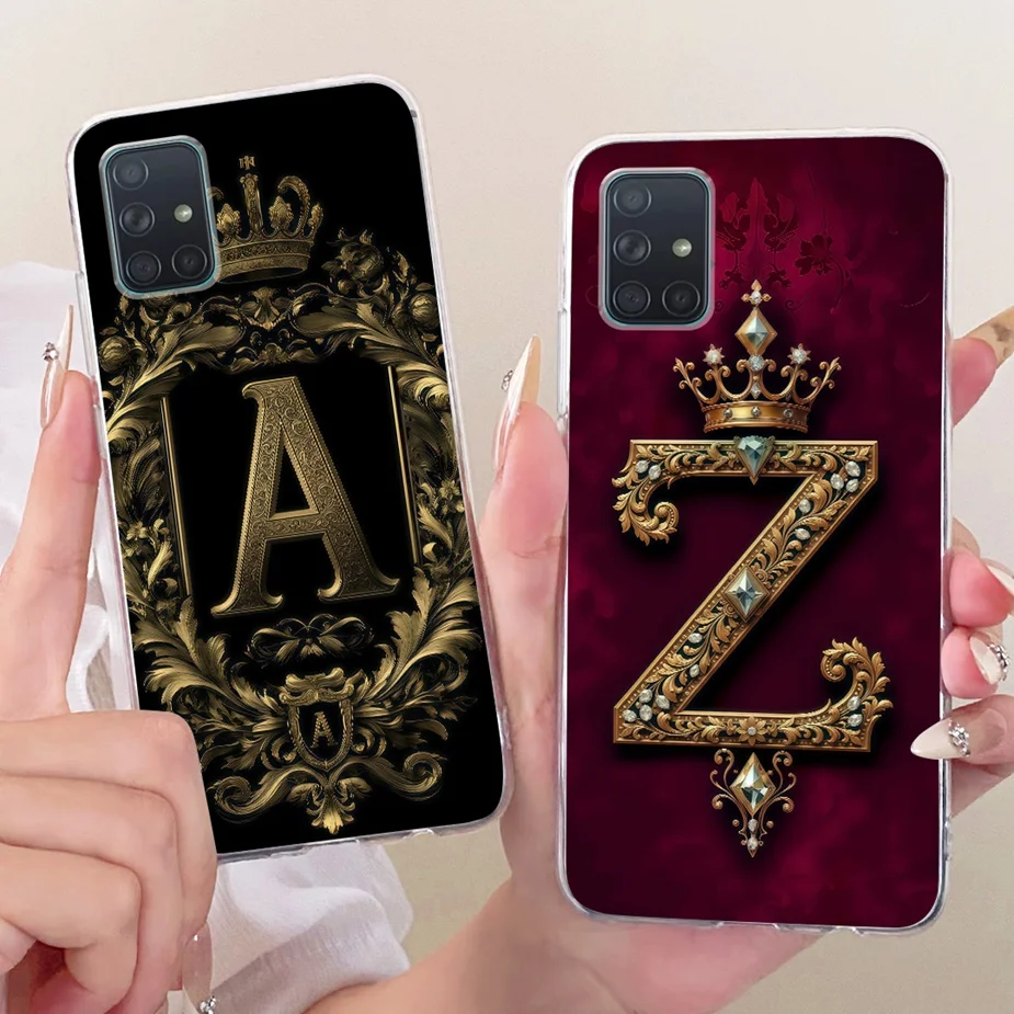 Para Samsung Galaxy A51 4G funda SM-A515F Linda corona letras cubierta suave funda de teléfono delgada para Samsung A31 A41 A51 A71 4G Fundas bolsas