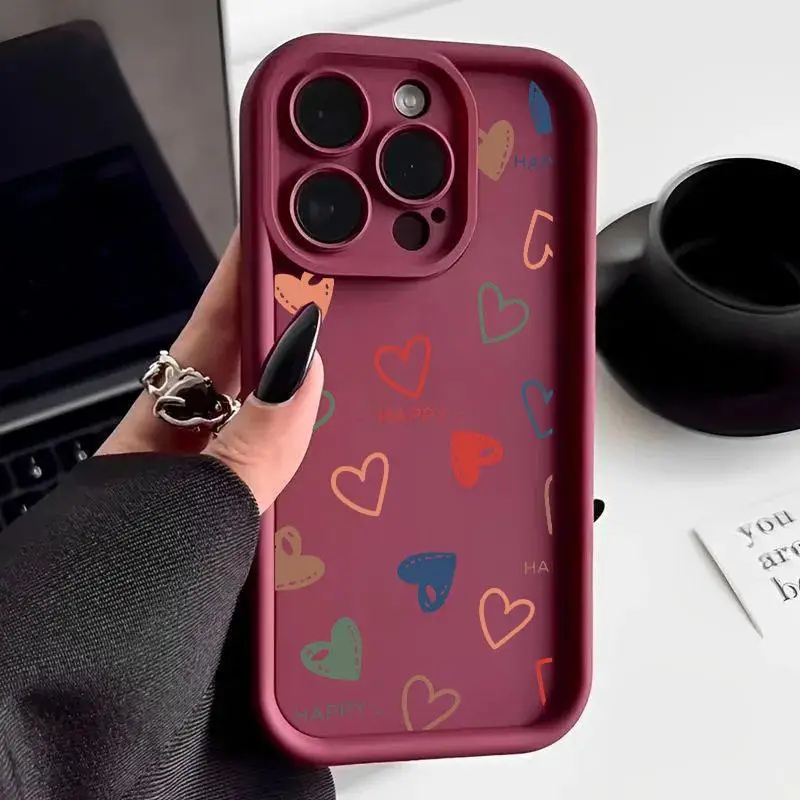 Funda de teléfono con forma de corazón de amor para OPPO Reno 10 5G 11 12 Pro 12F 8T 6 8 A3 Pro 7 4G 5 6 Lite A60 A78 A58 A77 A57 A98 A38 A17 - imagen 4