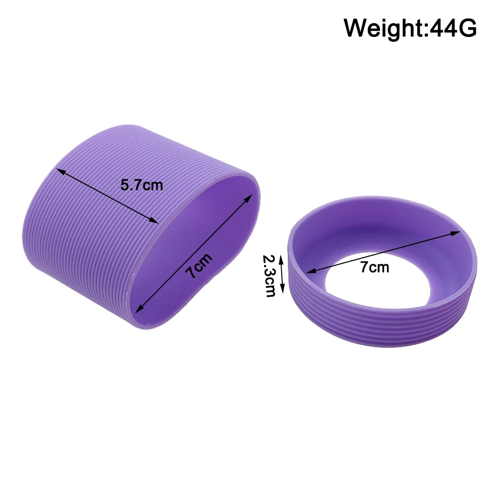 2 unid/set 7cm 15 colores roscados funda de copa de silicona suave inferior aislamiento térmico anillo resistente funda antideslizante buena dureza - imagen 2