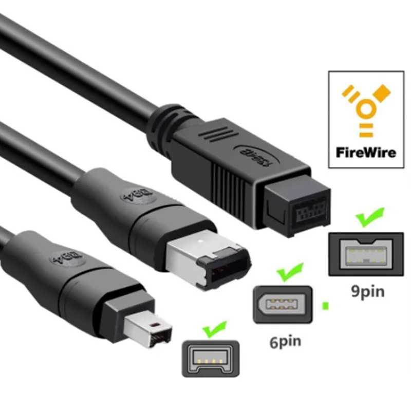 EEE 1394 FireWire 800 - FireWire 400, Cable de 9 a 9 pines, 6 pines, 4 y 6 pines, 4 pines a 4 pines, ILink IEEE 1394B - imagen 4