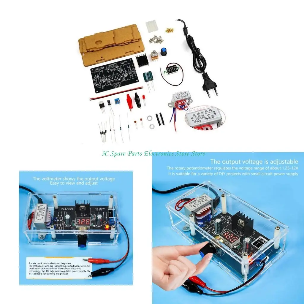 SZ Fuente alimentación ajustable PCB Board Electronics bricolaje LM317 Regulador voltaje
