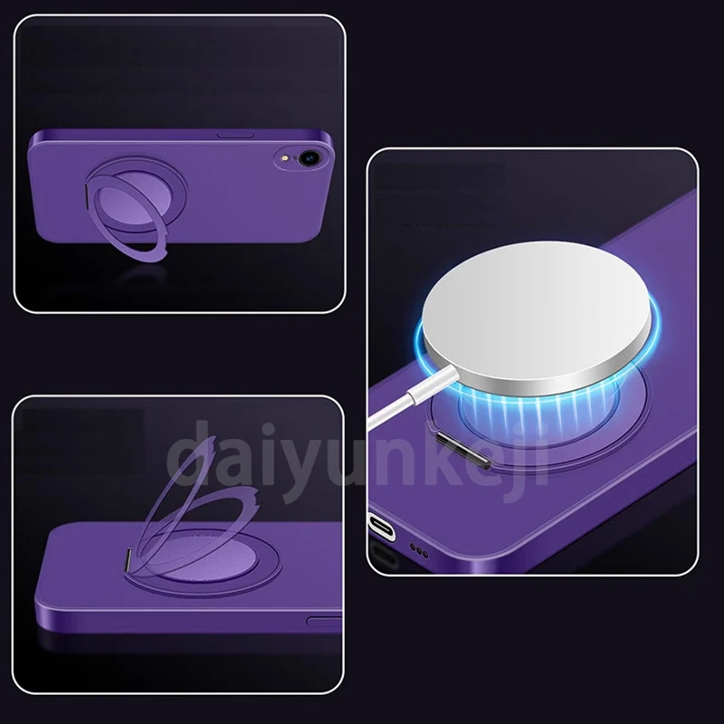 Funda de teléfono con soporte magnético para Samsung Galaxy M51 M53 M55 M35 M34 M33 funda suave de silicona M21 M31 M15 M14 M13 con soporte - imagen 4