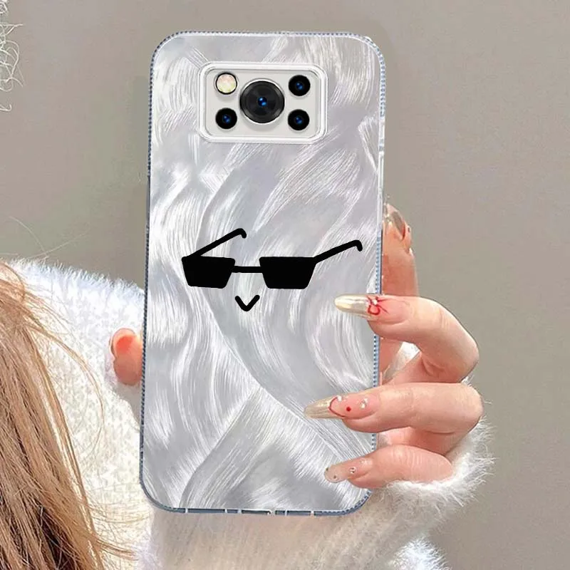 Funda con logotipo de línea divertida para Xiaomi Poco X3 X5 X6 X7 M3 M4 M5S M6 F5 F3 C65 C55 C75 Pro NFC textura de pluma funda de teléfono - imagen 5