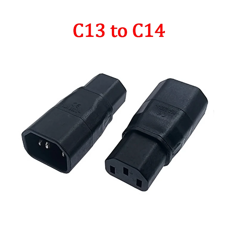 1 adaptador C13 a C14, adaptador de enchufe de CA macho hembra, cable de hervidor de energía hembra IEC recto, convertidor IEC 320, adaptador de pared de CA - imagen 4