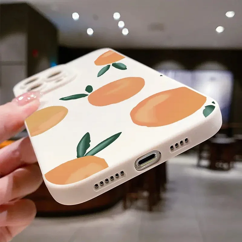 Funda gráfica de fruta naranja vibratoria para iPhone 11, 12, 13, 14, 15 Pro Max XS XR X 7 8 Plus SE 2020, funda de silicona Tpu suave a prueba de golpes - imagen 5