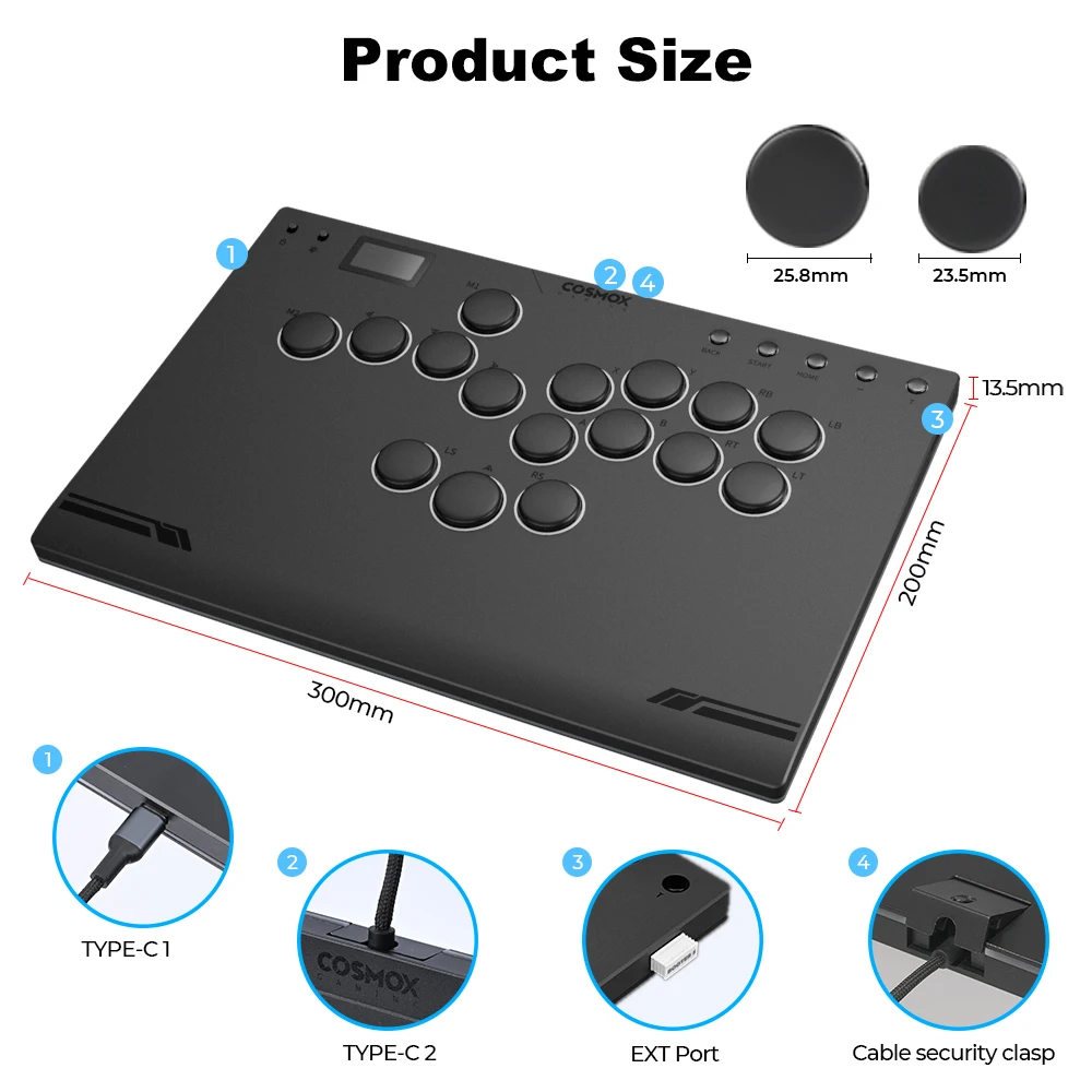 Alta42-COSMOX M Ultra Mgen 2 controlador sin palanca para Ps4 Ps5 interruptor de vapor PC Hitbox Joystick Arcade Fight teclado para juegos - imagen 3