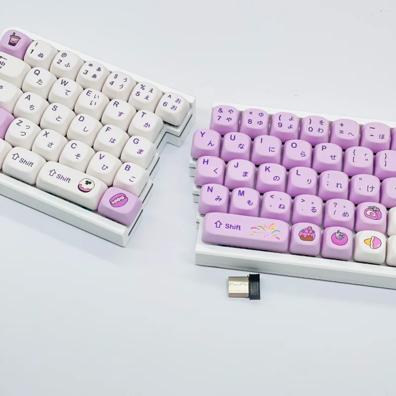 Kit de teclado inalámbrico dividido W64, teclado ergonómico dividido personalizado de 2,4G, teclado para juegos con VIAL de intercambio en caliente, accesorios de cambio izquierdo - imagen 5