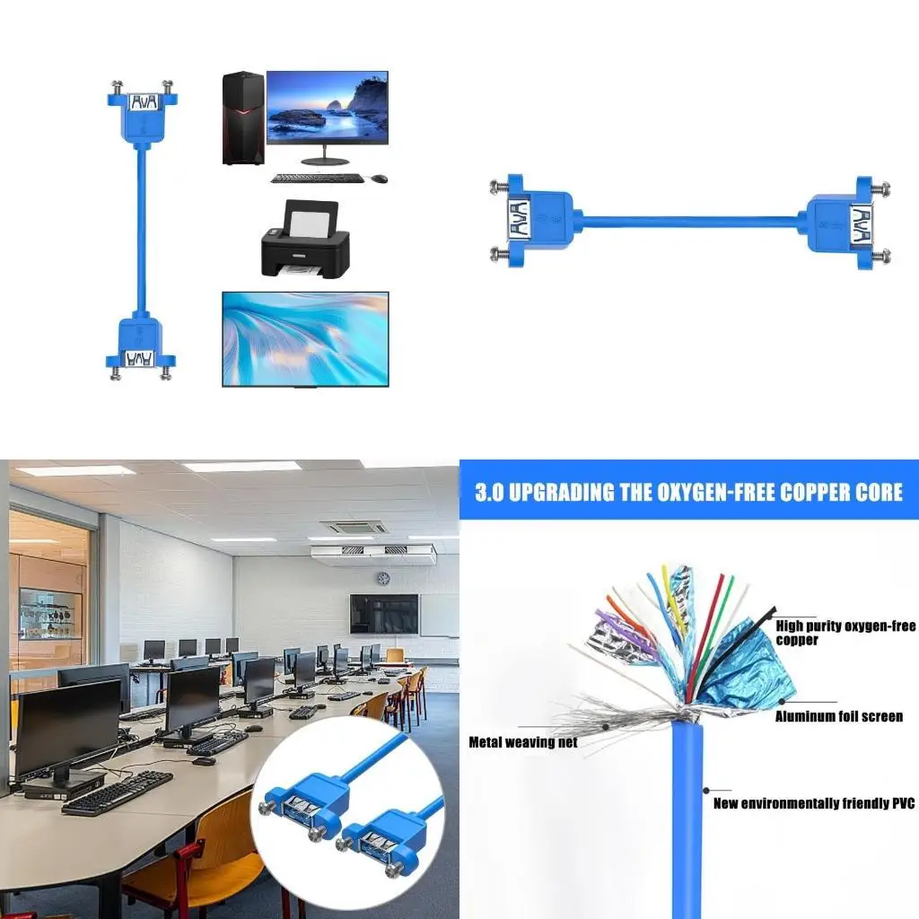 Cable transferencia datos carga velocidad Y1UB velocidad con tornillo montaje panel 5Gbps