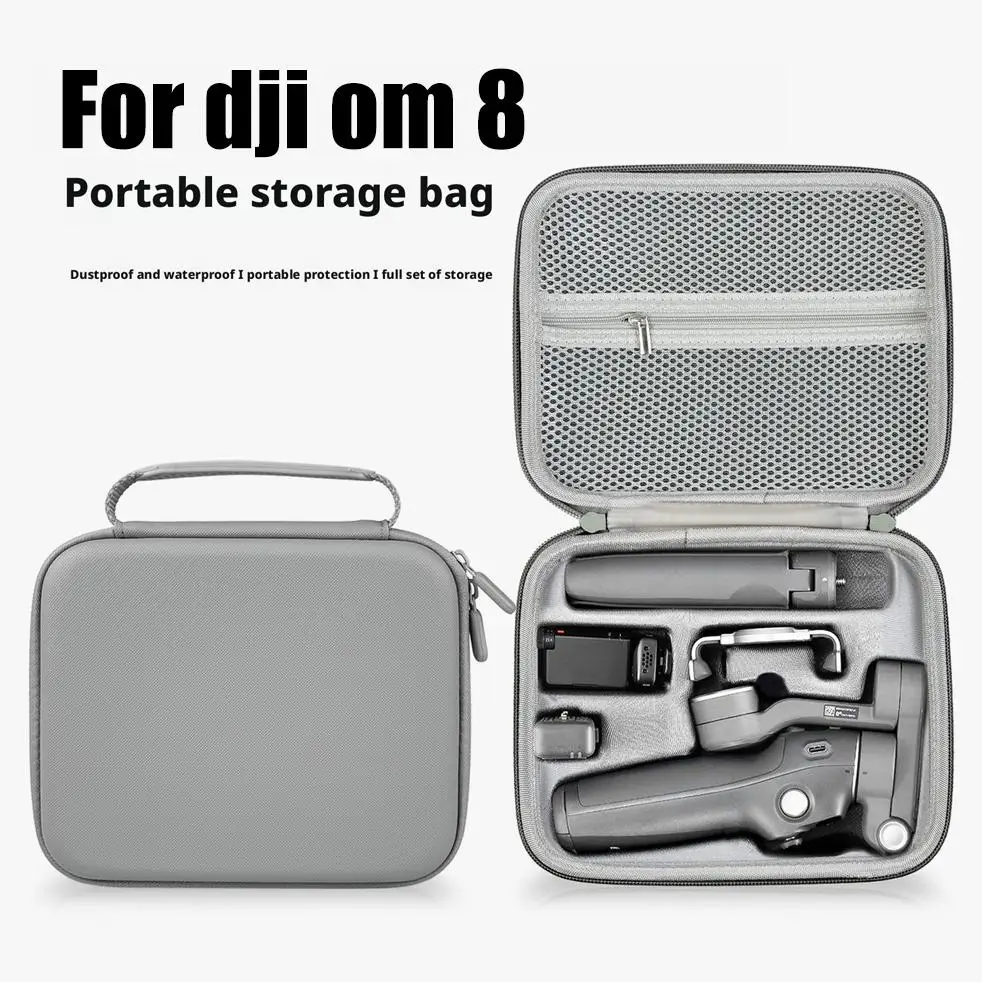 Para DJI OM 8 Estuche de transporte de viaje PU caja protectora impermeable bolso bolsa de almacenamiento portátil para DJI Osmo 8 organizador acceso O9A7 - imagen 3