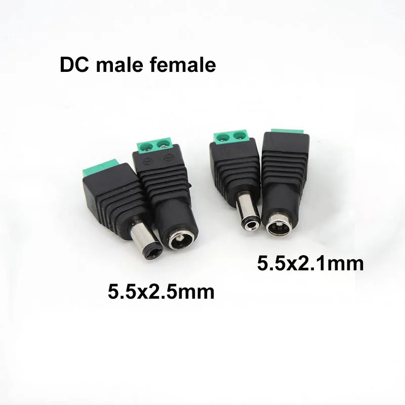 Conector de CC hembra y macho, 5,5x2,1 MM, 5,5x2,5 MM, 3,5x1,35 MM, adaptador de toma de corriente, enchufe de tira de luz Led - imagen 3