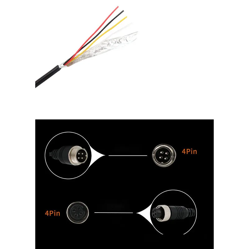 5/8M 4 pines resorte central aviación extensión macho a hembra conector de vídeo Cable de alimentación extender para cámara de Monitor de autobús de camión - imagen 3