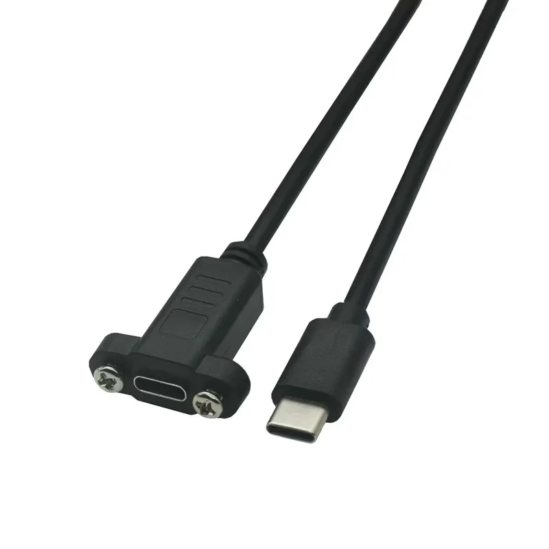 Conector macho Micro Mini USB 2,0 a Cable de extensión hembra Micro USB 2,0 paso 17,5mm con tornillos orificio de montaje en Panel 0,25 m - imagen 3