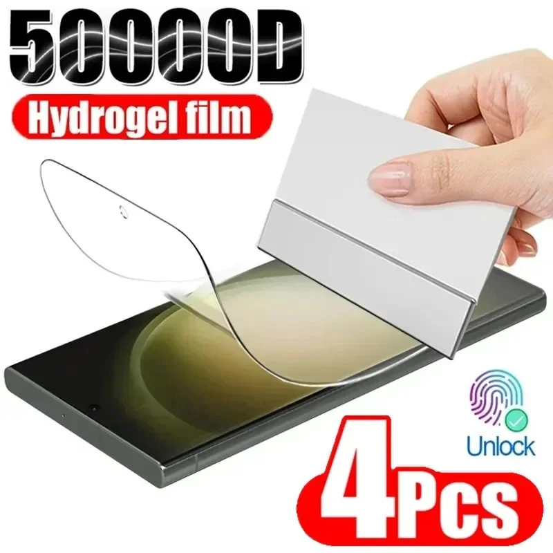 4 Uds película de hidrogel para Samsung S23 S22 S21 S24 Ultra S20 FE S8 S9 S10 Plus Protector de pantalla para Galaxy Note 20 Ultra S10E 10Plus - imagen 2