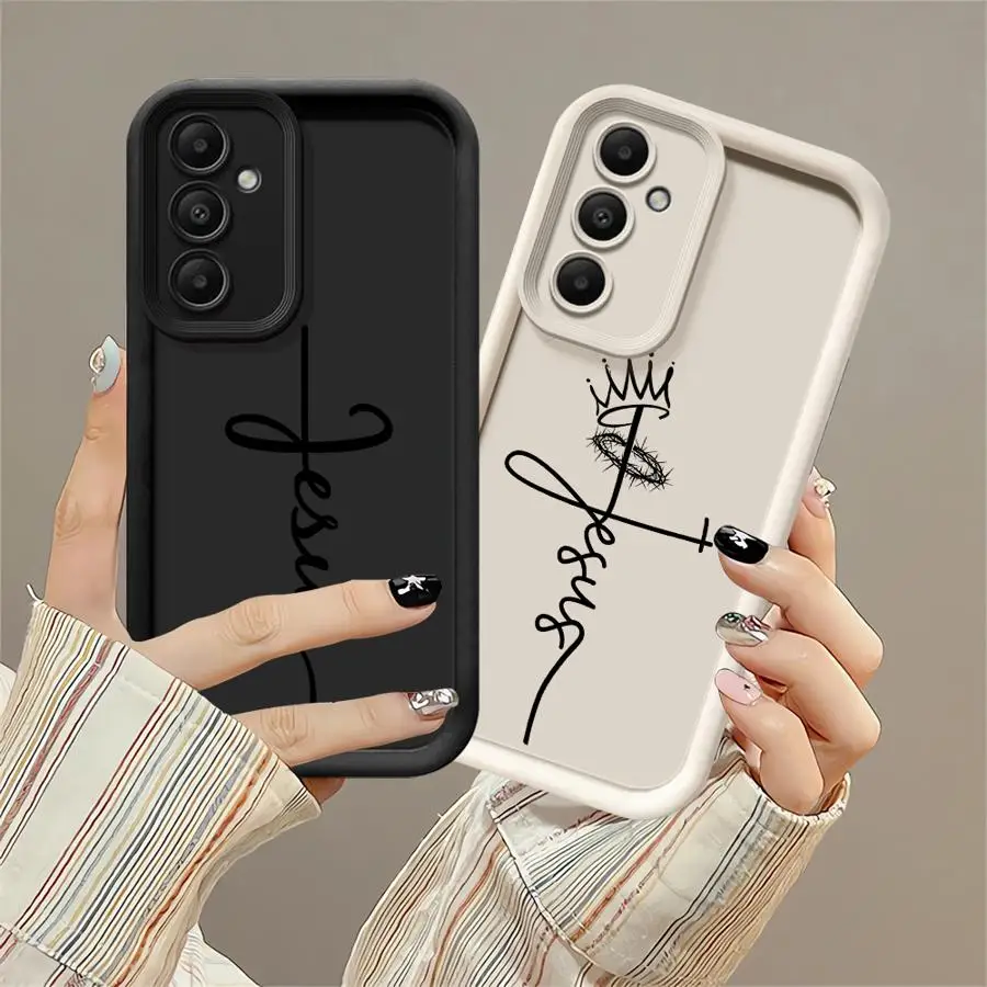 Coque de téléphone à motif croisé Cool, étui en TPU souple pour Samsung Galaxy A24 A32 A22 A25 A26 A35 A52 A33 A54 A73 A56 A36 A21s A55